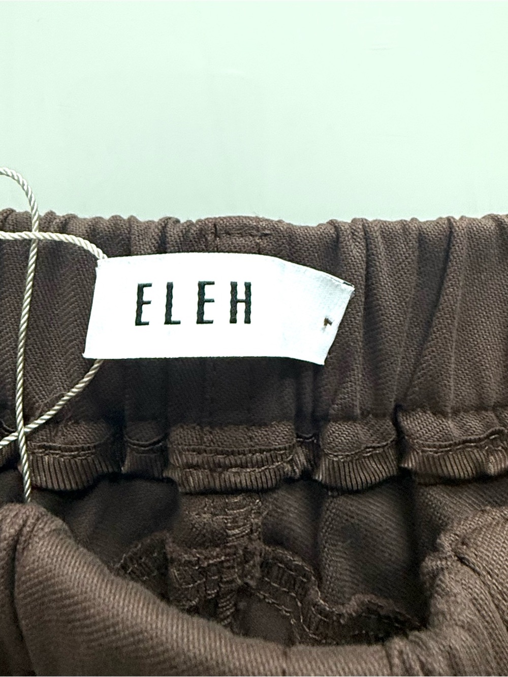 New! ELEH Brown Barrel Leg Wide Leg Cotton Pants Elastic Waist IT 40 US 4 - Picture 5 of 10